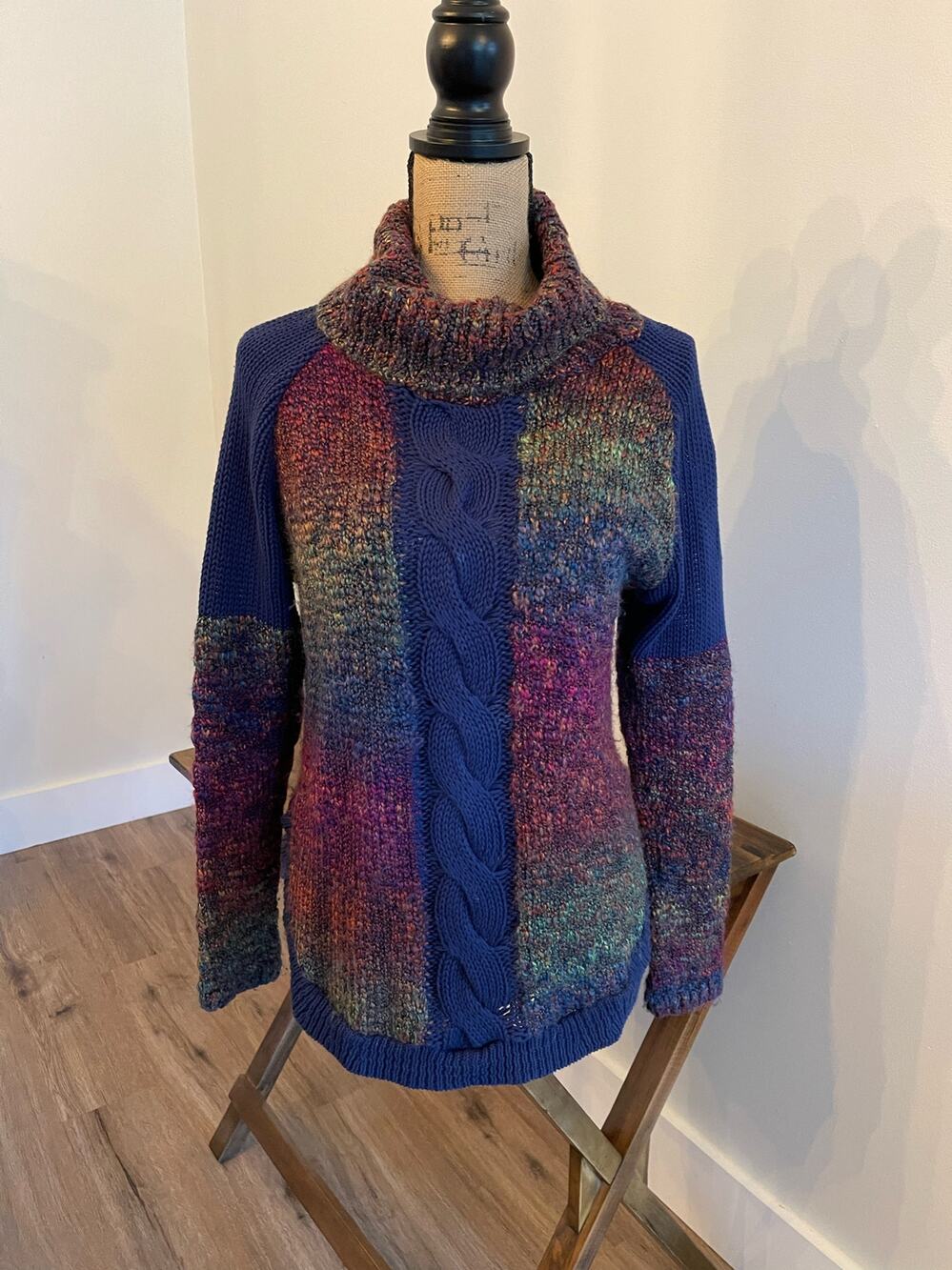 Vintage Parkhurst Multicolor Turtle Neck Sweater Size Medium